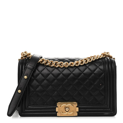 Chanel Lambskin Quilted Medium Boy Flap Black 1 of 13