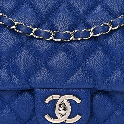 Chanel Caviar Quilted Jumbo Easy Flap Blue 8 of 11
