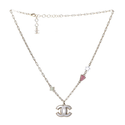 Chanel Resin Pearl Beaded CC Short Necklace Green White Pink 3 of 8