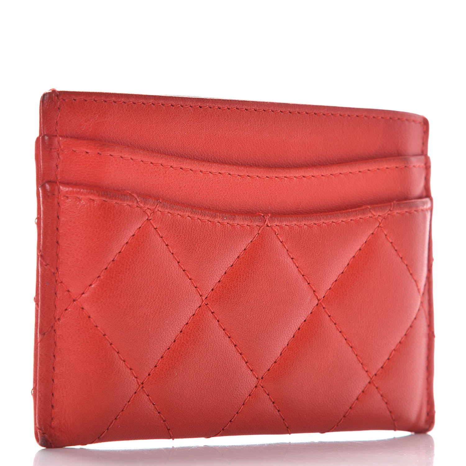 Chanel Lambskin Quilted Card Holder Red 3 of 12