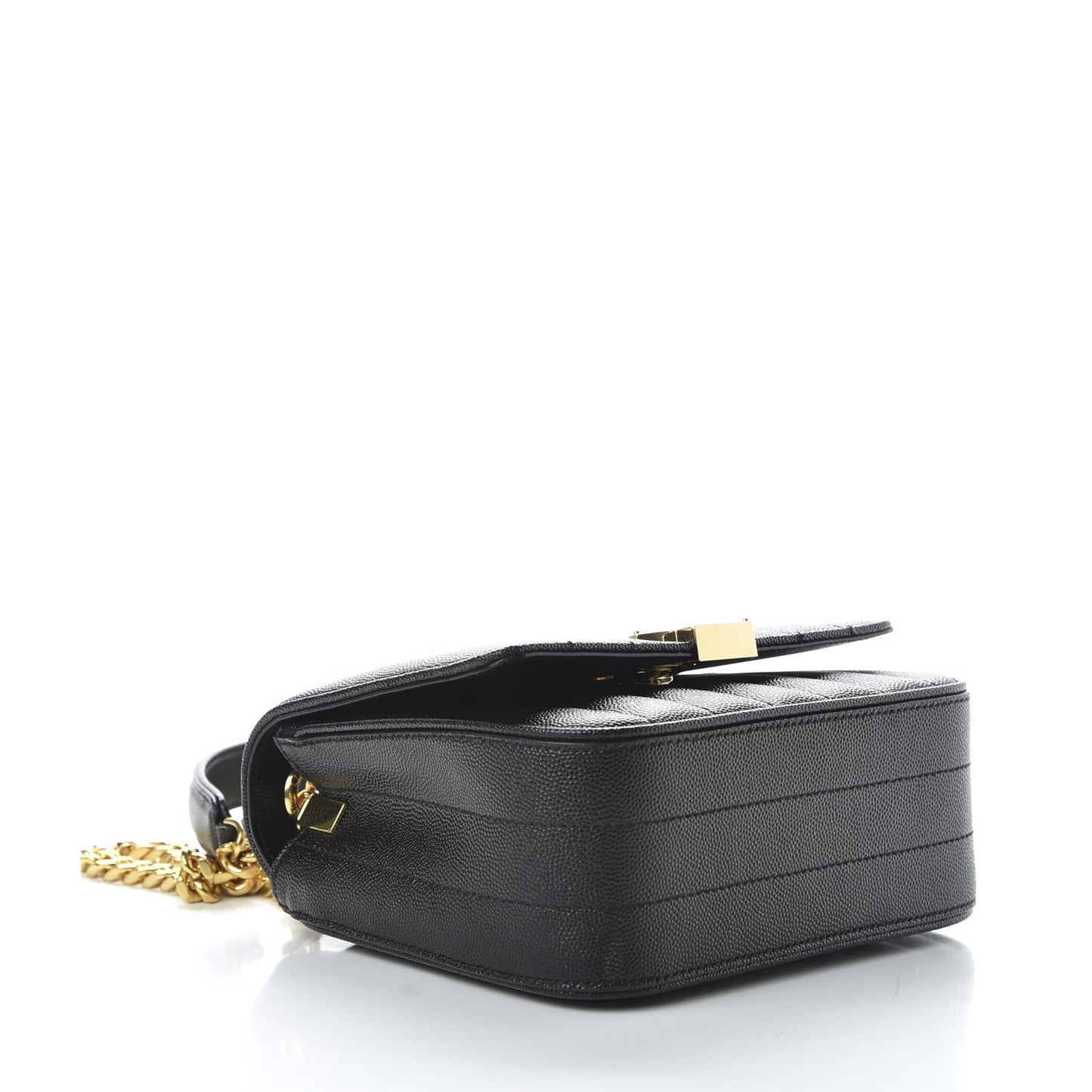 Grain De Poudre Matelasse Monogram Small Vicky Chain Bag Black