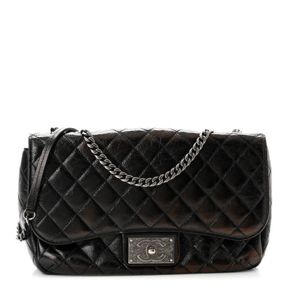 Chanel Shiny Goatskin Quilted Flap Black 1 of 10