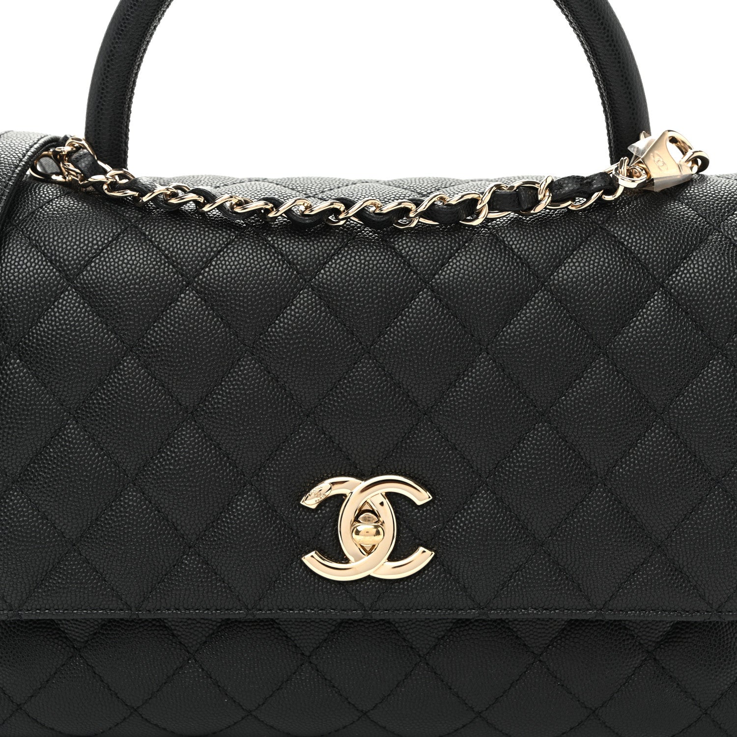 Chanel Caviar Quilted Small Coco Handle Flap Black 8 of 10