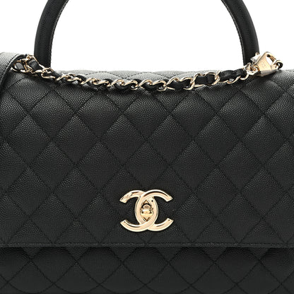 Chanel Caviar Quilted Small Coco Handle Flap Black 8 of 10
