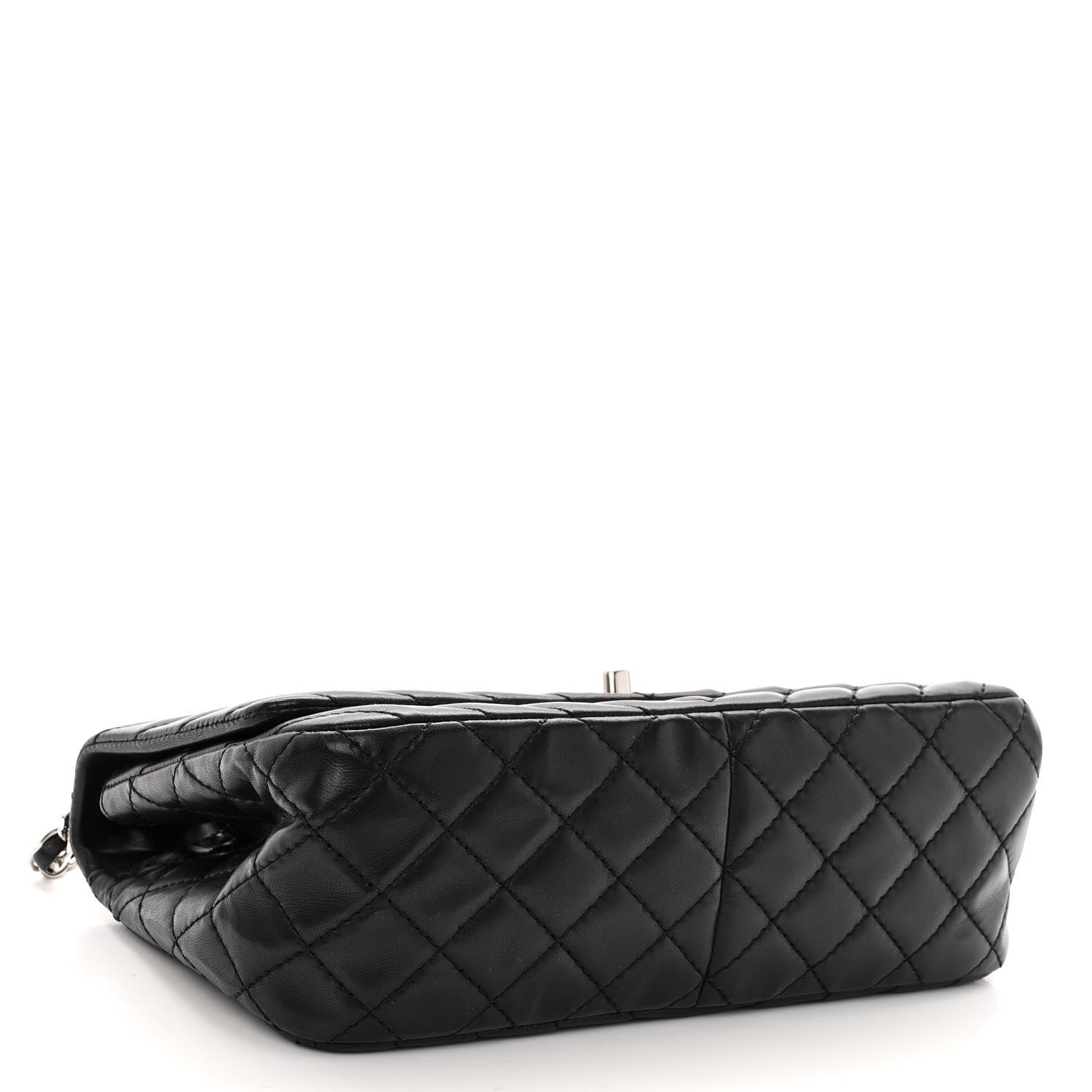 Chanel Lambskin Surpique Chevron Medium Single Flap Black 4 of 10