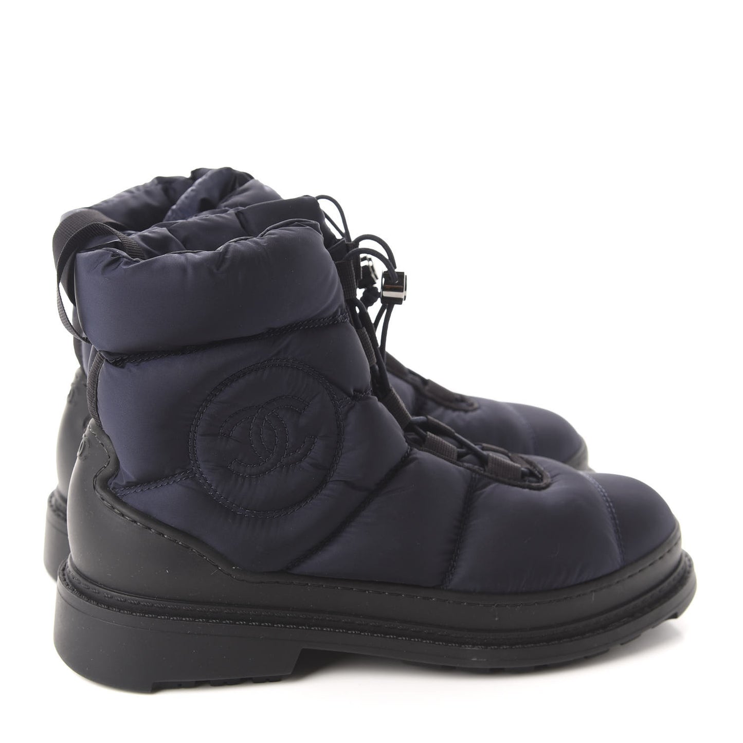 Nylon CC Short Boots 37.5 Navy Black