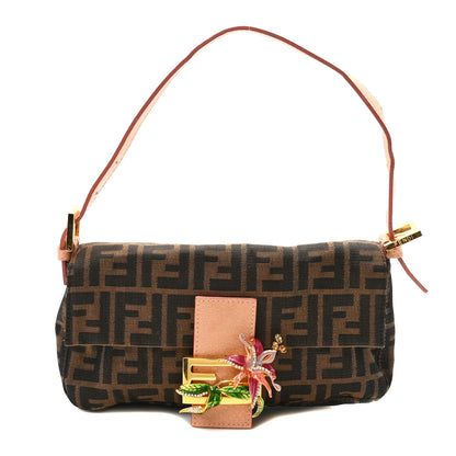 Fendi Zucca Crystal Flower Baguette Tobacco 1 of 9
