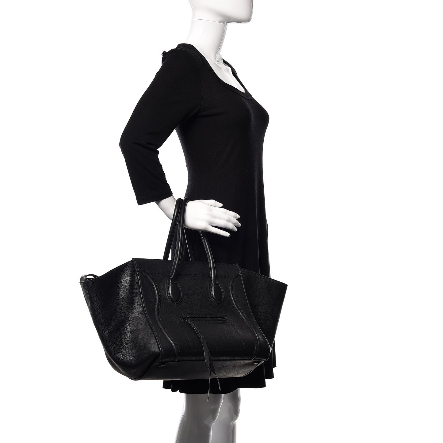 Supple Calfskin Medium Phantom Luggage Black