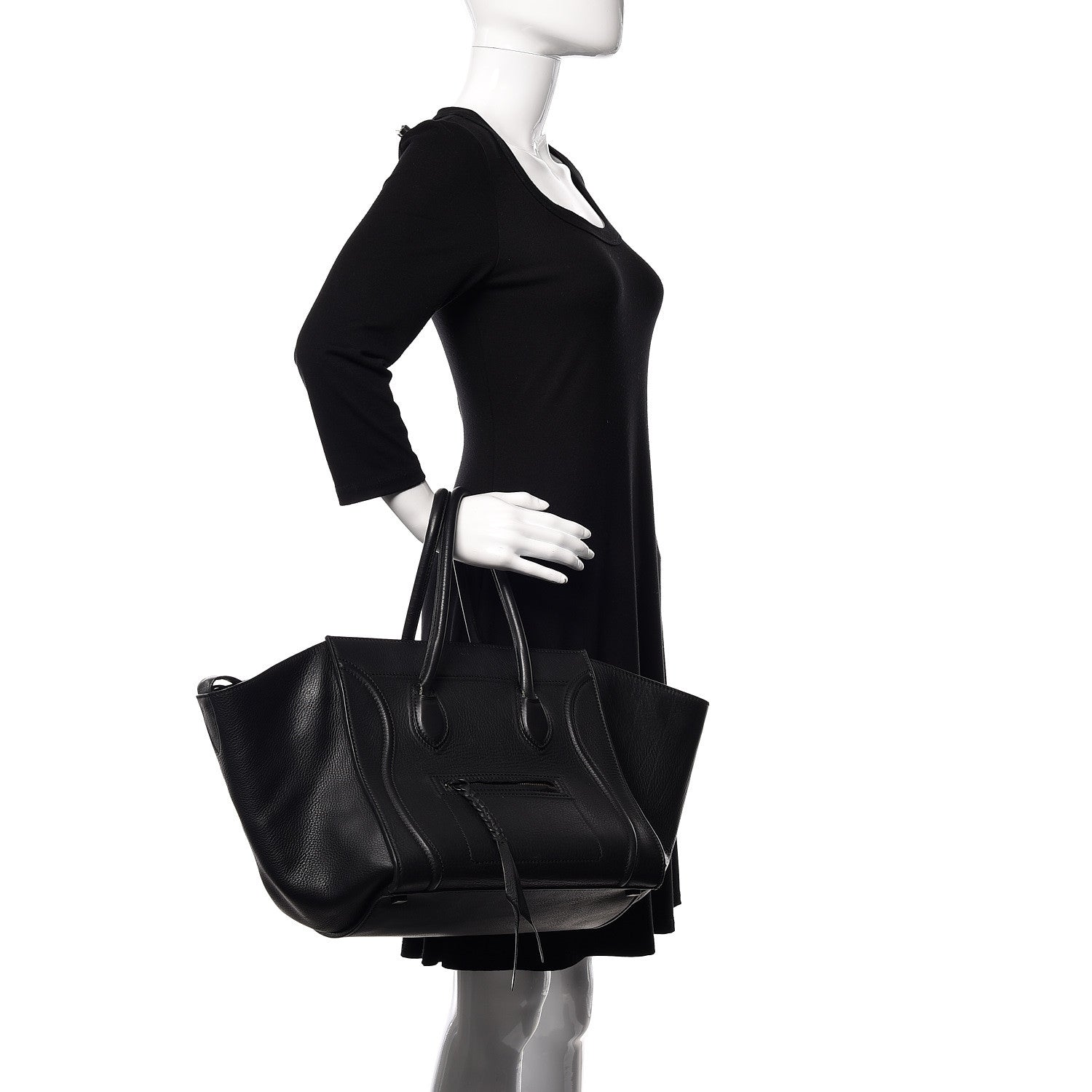 Celine Supple Calfskin Medium Phantom Luggage Black 2 of 23
