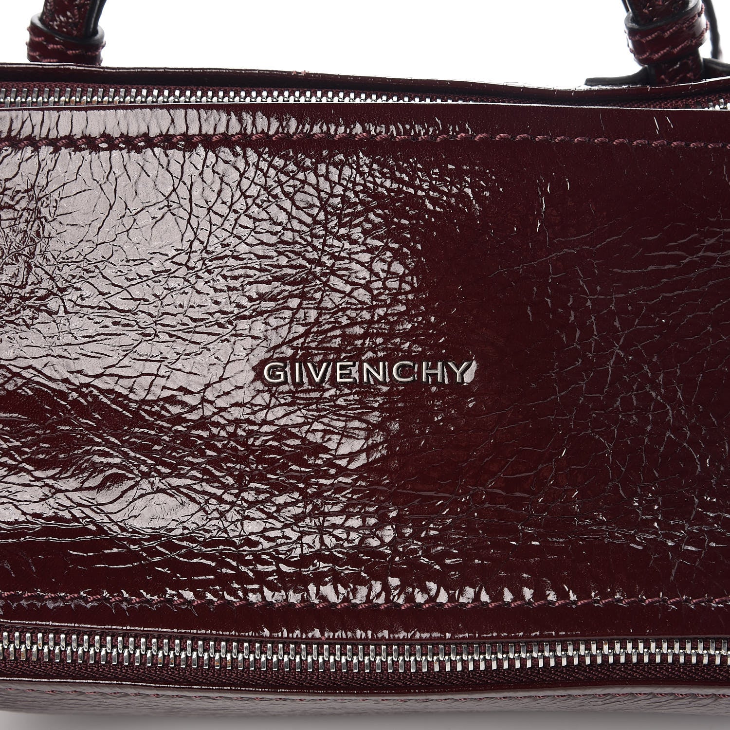 Givenchy Crinkled Patent Deerskin Mini Pandora Aubergine 8 of 9
