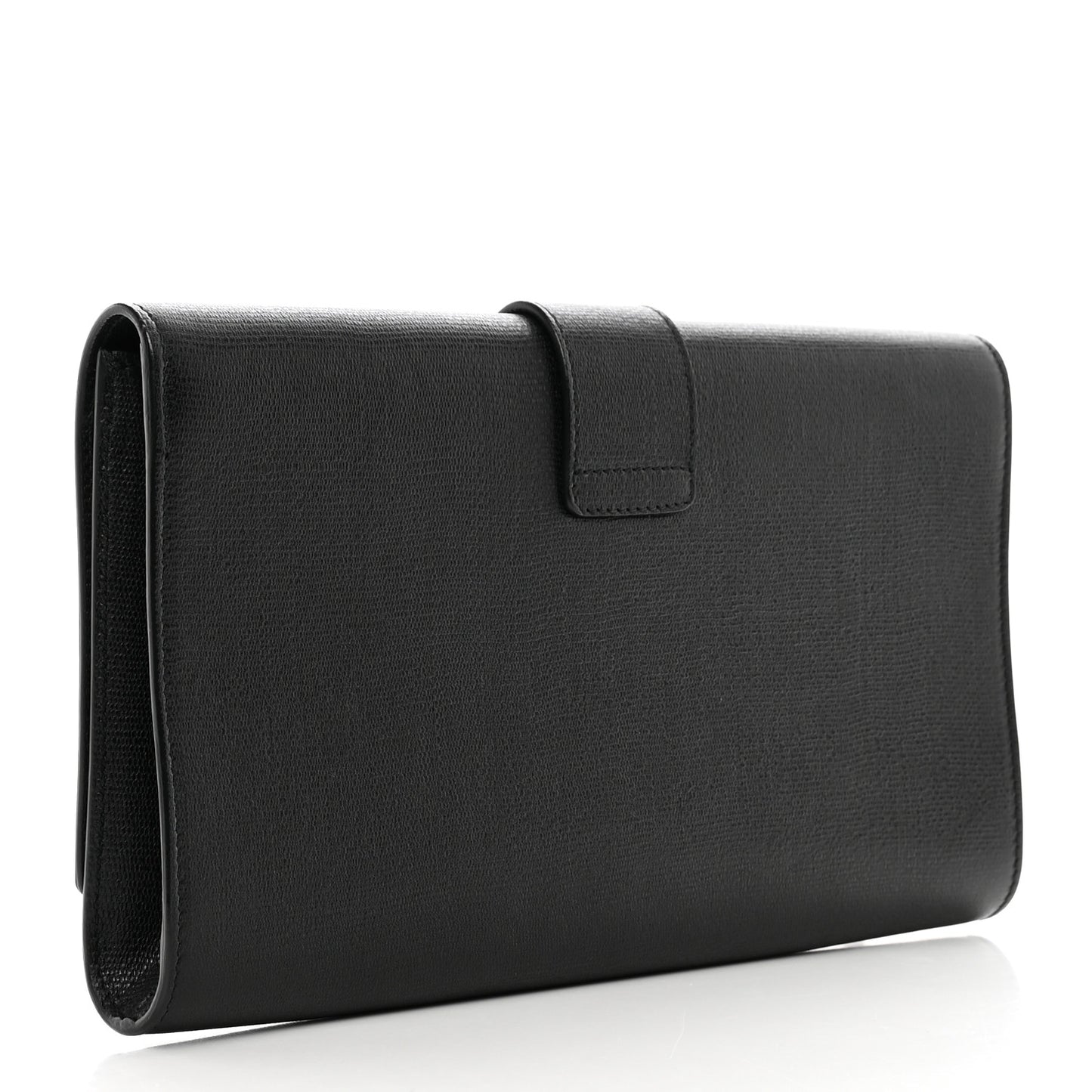 Textured Calfskin Classic Y Ligne Clutch Black