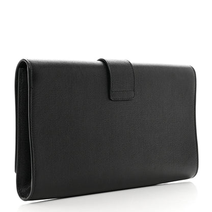 Saint Laurent Textured Calfskin Classic Y Ligne Clutch Black 3 of 10