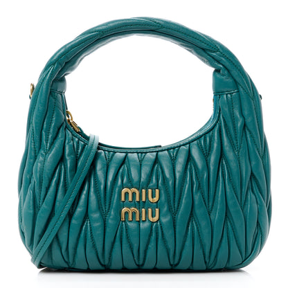 Miu Miu Nappa Matelasse Small Wander Hobo Laguna 1 of 12