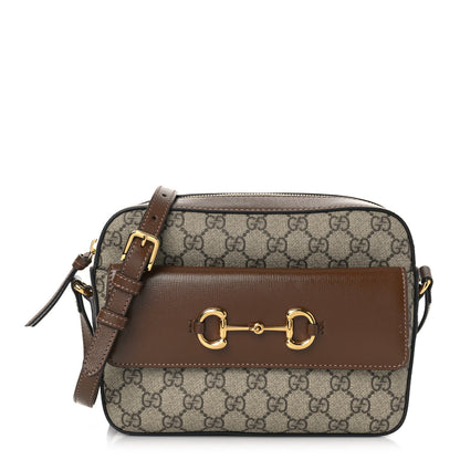 Gucci GG Supreme Monogram Small Horsebit 1955 Shoulder Bag Beige Brown Sugar 1 of 10