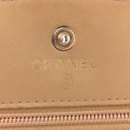 Chanel Caviar Timeless CC Wallet on Chain WOC Beige 6 of 14