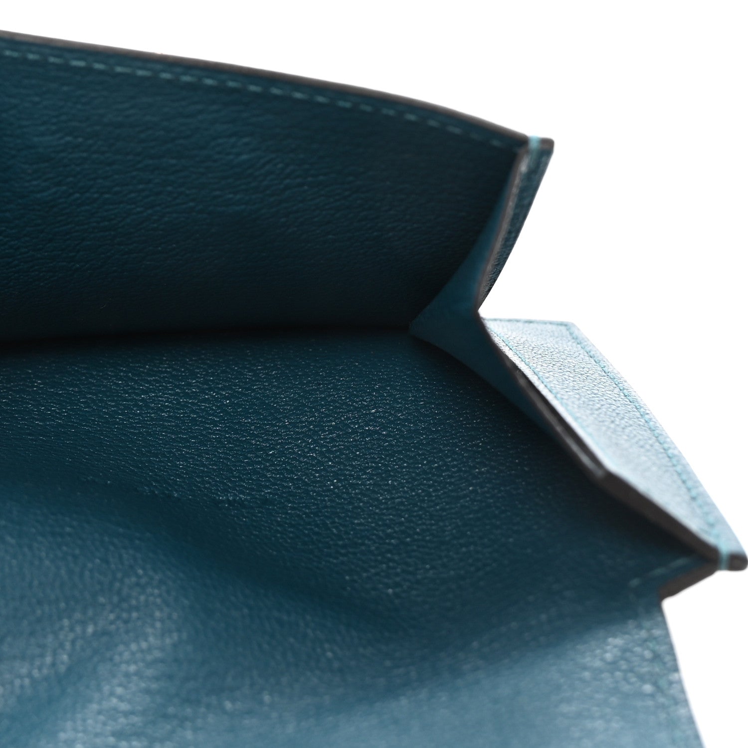 Hermes Chevre Mysore Kelly Pocket Compact Wallet Vert Bosphore 5 of 8