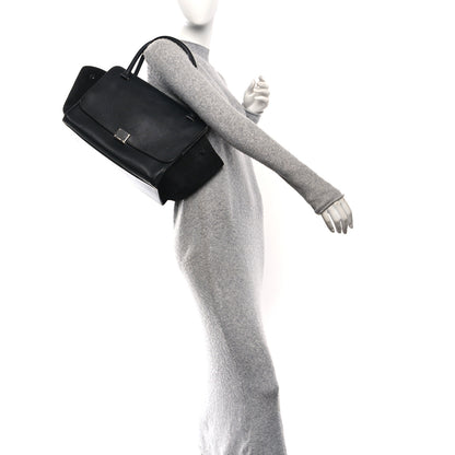 Celine Drummed Calfskin Suede Double Zip Trapeze Black 2 of 10