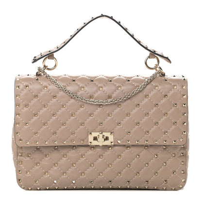 Valentino Garavani Nappa Large Rockstud Spike Shoulder Bag Poudre 1 of 11