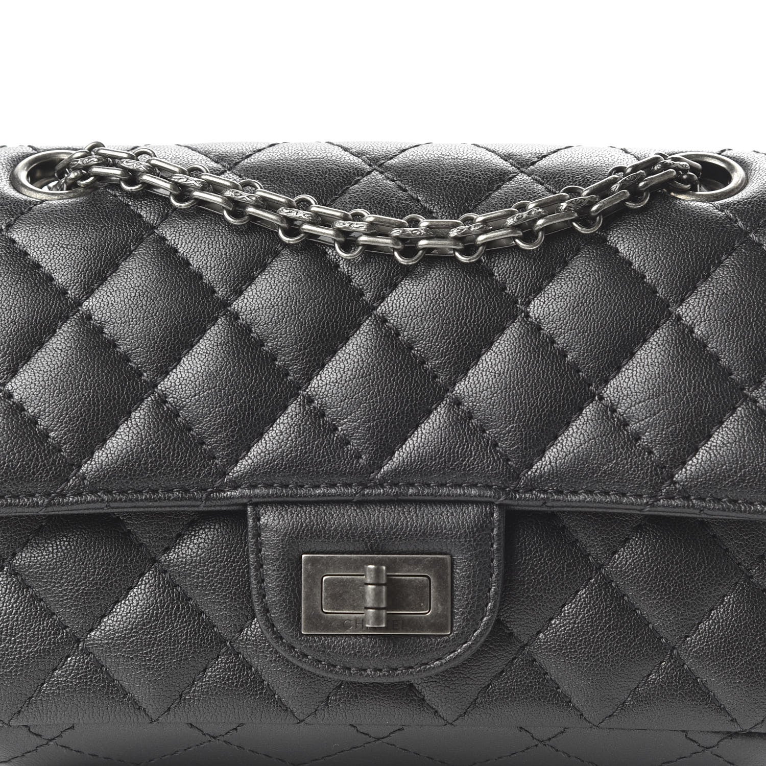 Chanel Sheepskin Quilted 2.55 Reissue Mini Flap Dark Grey 10 of 11