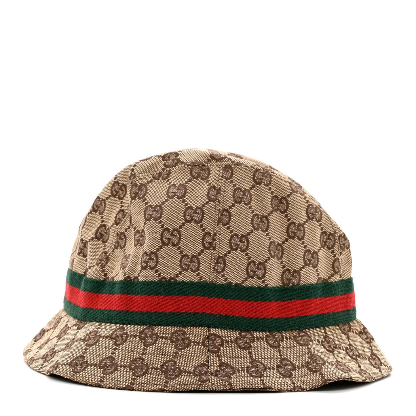 GG Monogram Web Bucket Hat M Brown