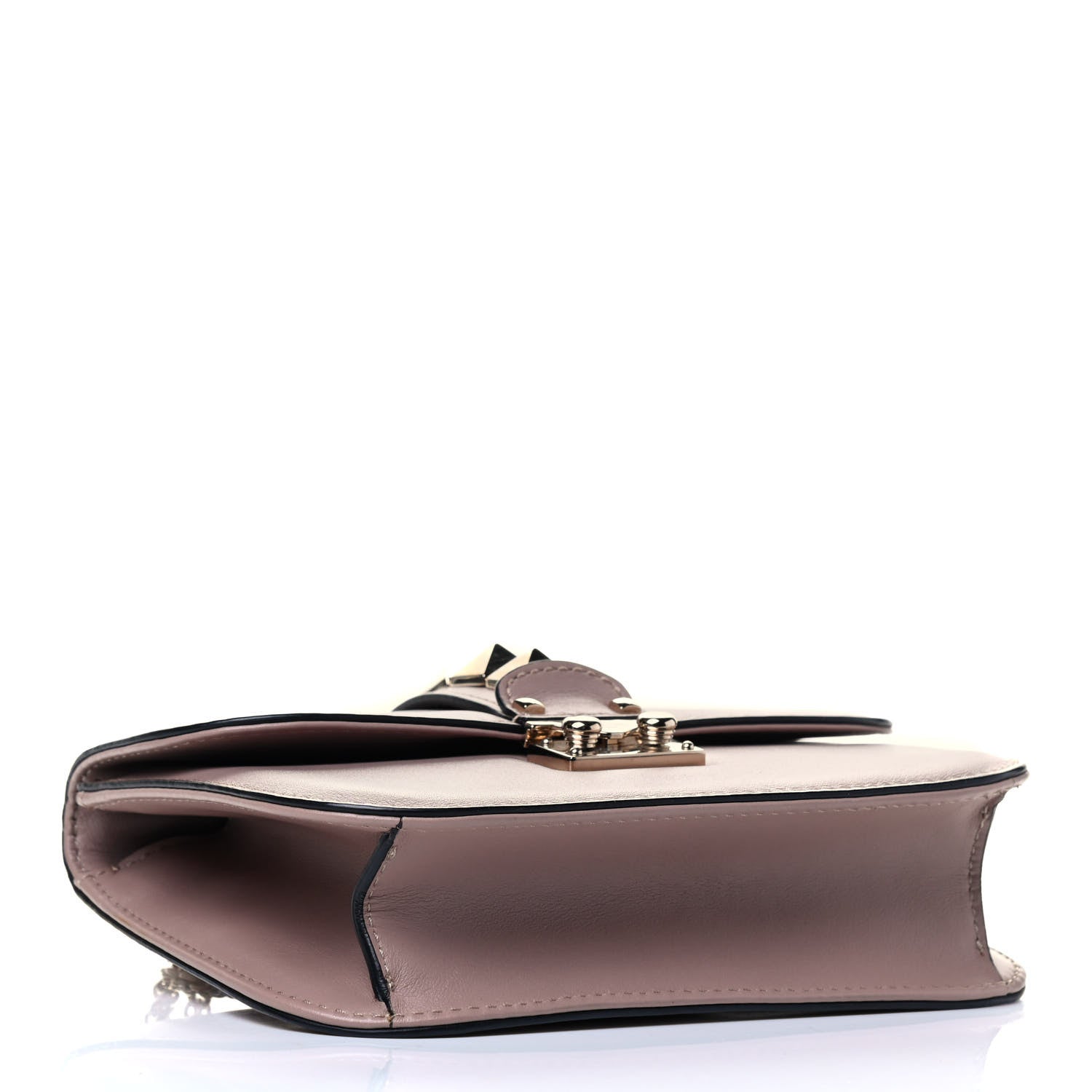 Valentino Garavani Vitello Small Glam Lock Rockstud Flap Poudre 3 of 4