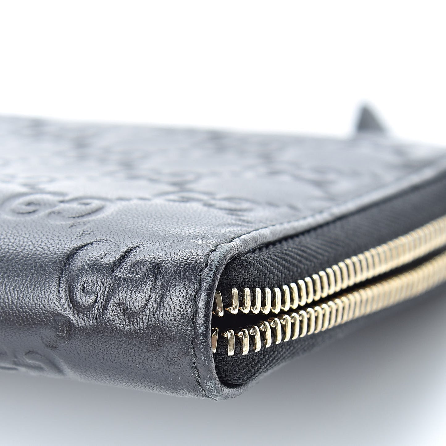 Guccissima Zip Around Travel Wallet Black
