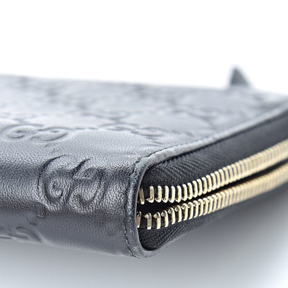Gucci Guccissima Zip Around Travel Wallet Black 10 of 11