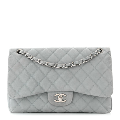 Chanel Iridescent Caviar Quilted Jumbo Double Flap Light Blue 1 of 12