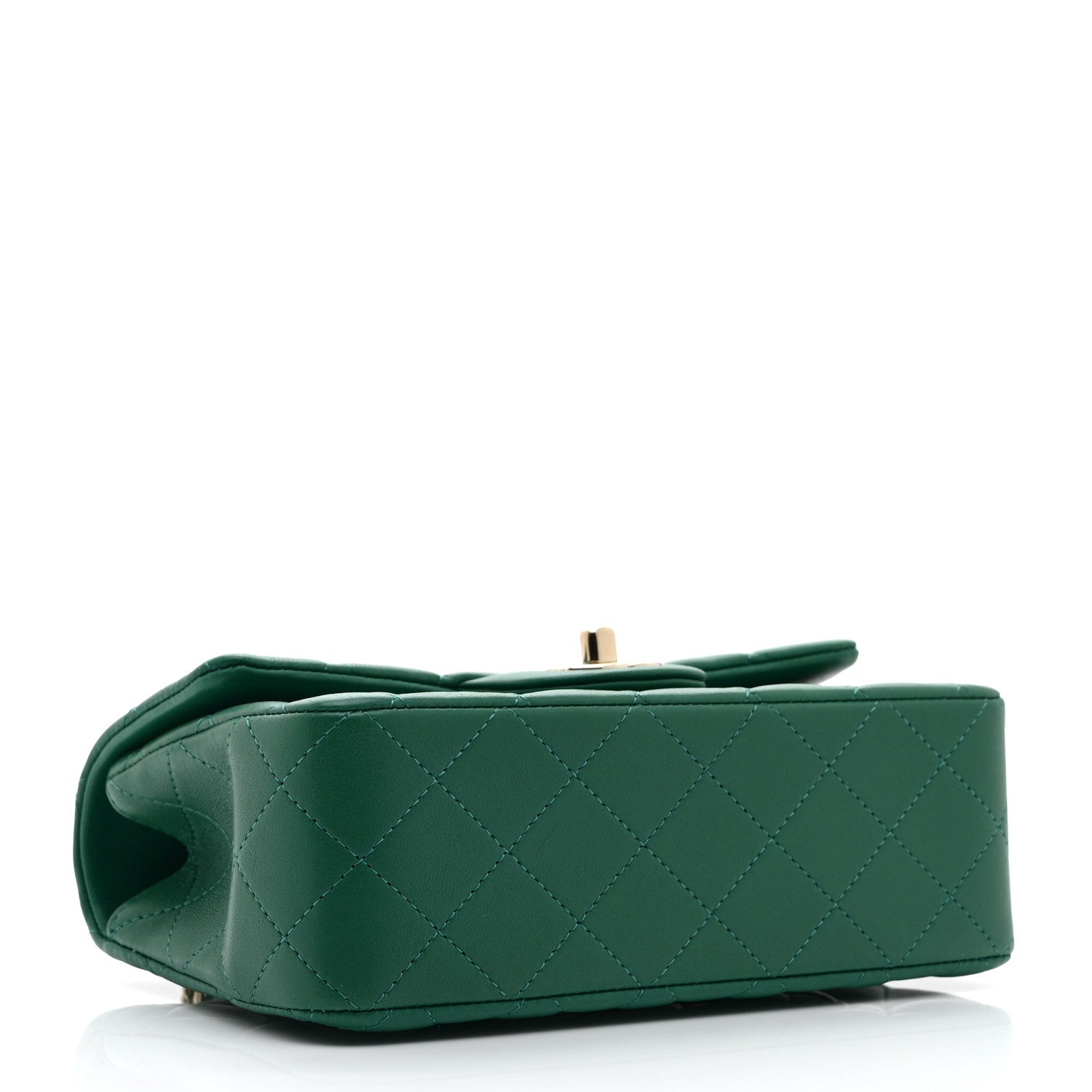 Chanel Lambskin Quilted Mini Top Handle Rectangular Flap Green 4 of 10