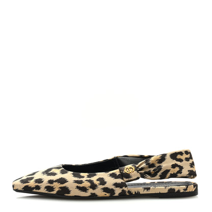 Christian Dior Nylon Leopard Print Mizza Slingback Flat 40 Beige Multicolor 1 of 7