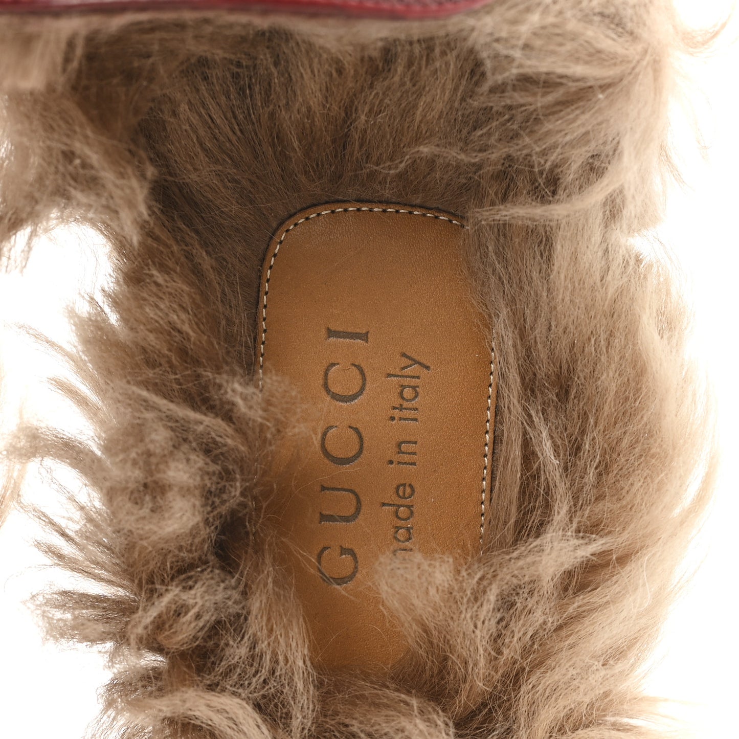 etis Glamour Calfskin Granada Kid Fur Mens Princetown Slippers 8.5 Ruby Bordeaux Naturale