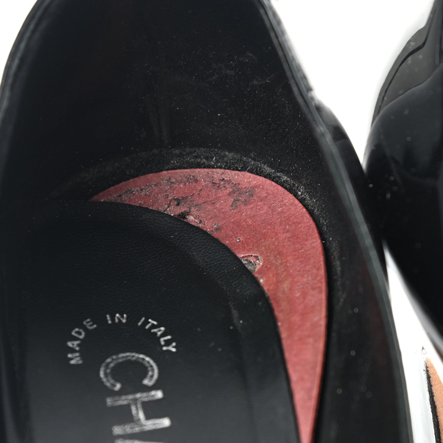 Chanel Patent Silver Cap Toe CC Pumps 38.5 Black 13 of 15