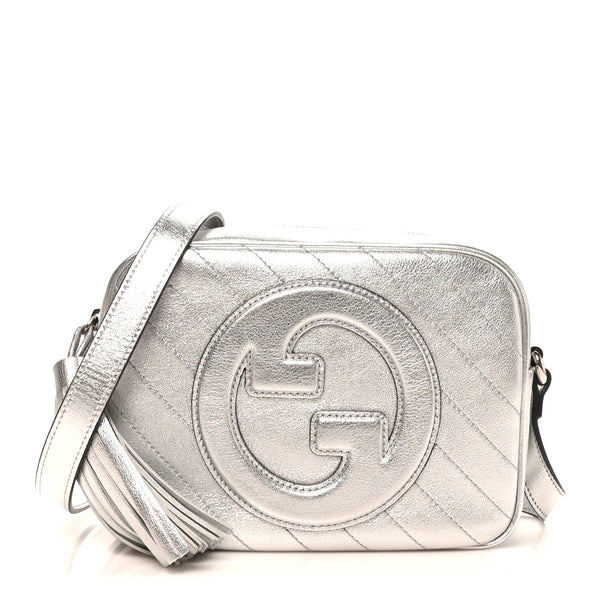 Gucci Metallic Sakai Be Green Calfskin Diagonal Stitched Small