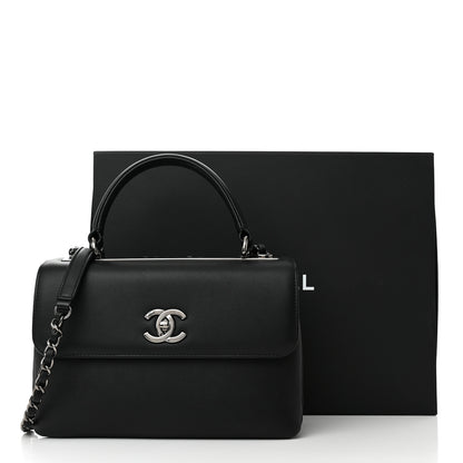 Chanel Calfskin Small Trendy CC Dual Handle Flap Bag Black 11 of 11