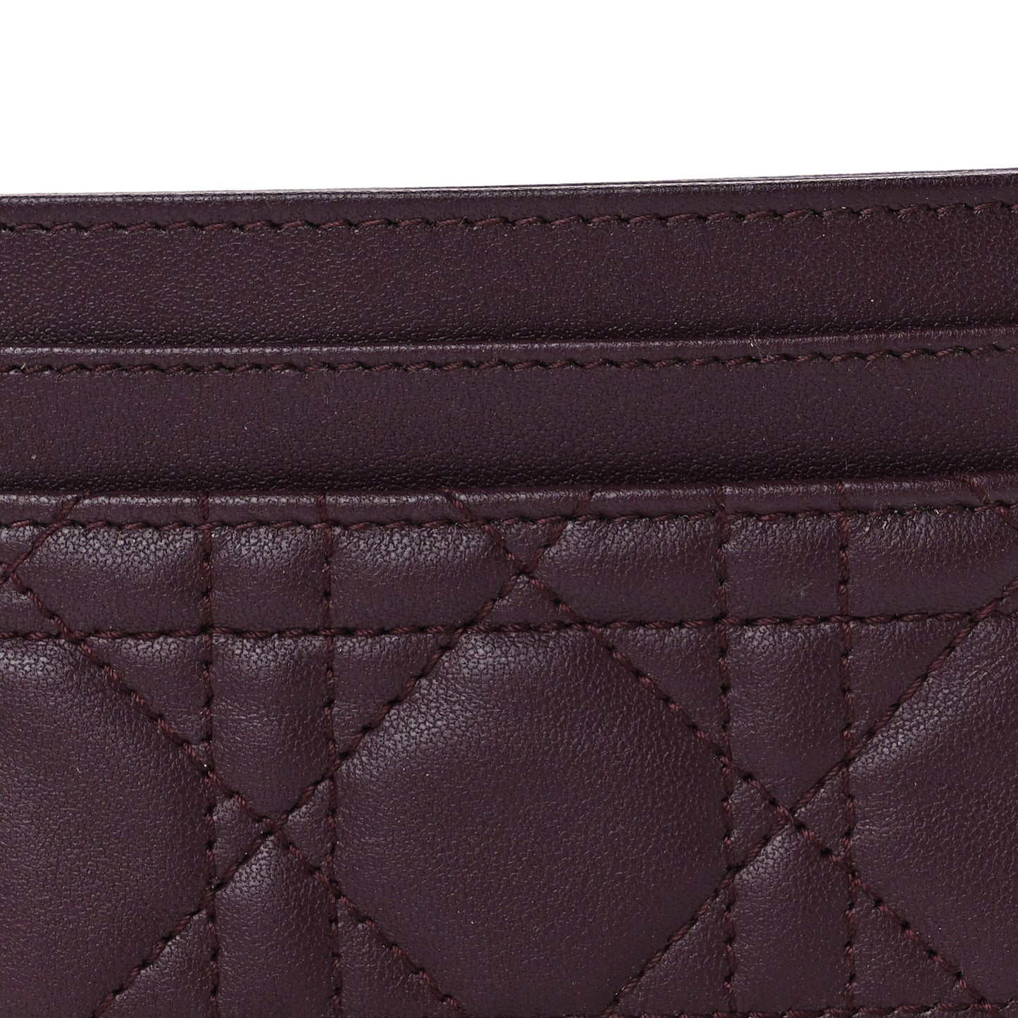 Lambskin Cannage Lady Dior Card Holder Deep Amaranth