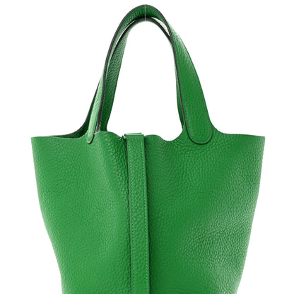 Hermes Taurillon Clemence Monochrome Picotin Lock 18 PM Bambou 8 of 12