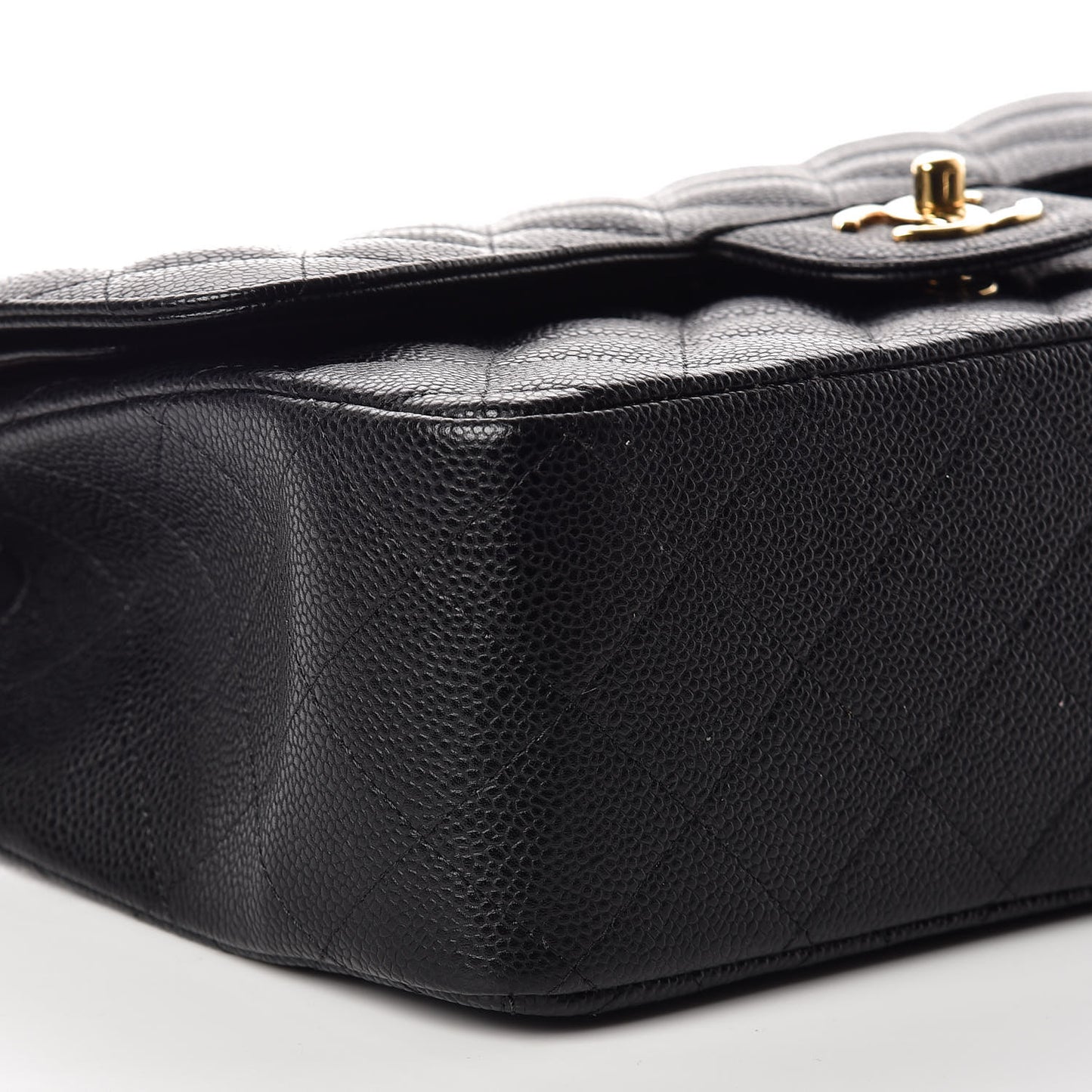 Caviar Quilted Jumbo Double Flap Black
