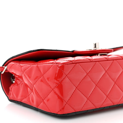 Chanel Patent Calfskin Quilted Bi-Color Mini Rectangular Flap Red Black 9 of 10