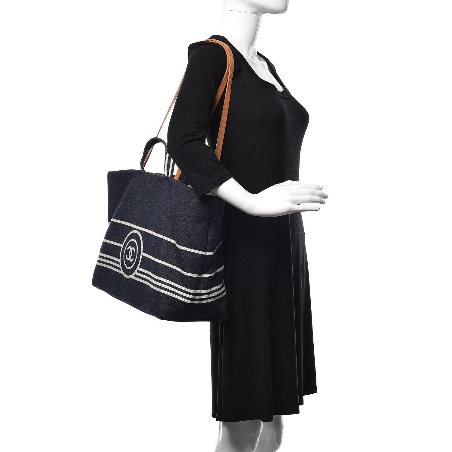 Chanel Denim Large Shopping Tote Blue 2 of 9