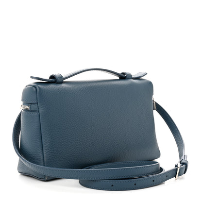 Loro Piana Grained Calfskin L19 Extra Pocket Pouch Cloud Sky 3 of 15