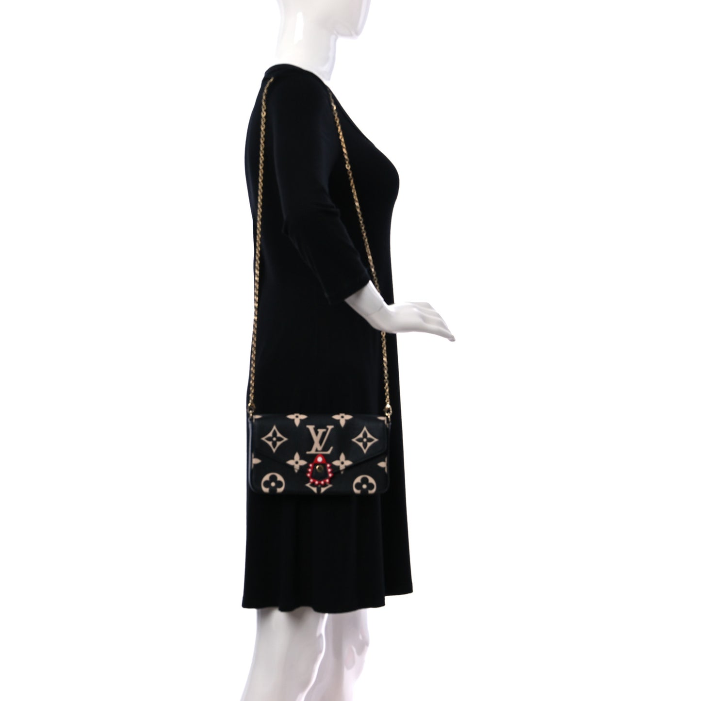 Empreinte Monogram Giant Crafty Pochette Felicie Black Crème