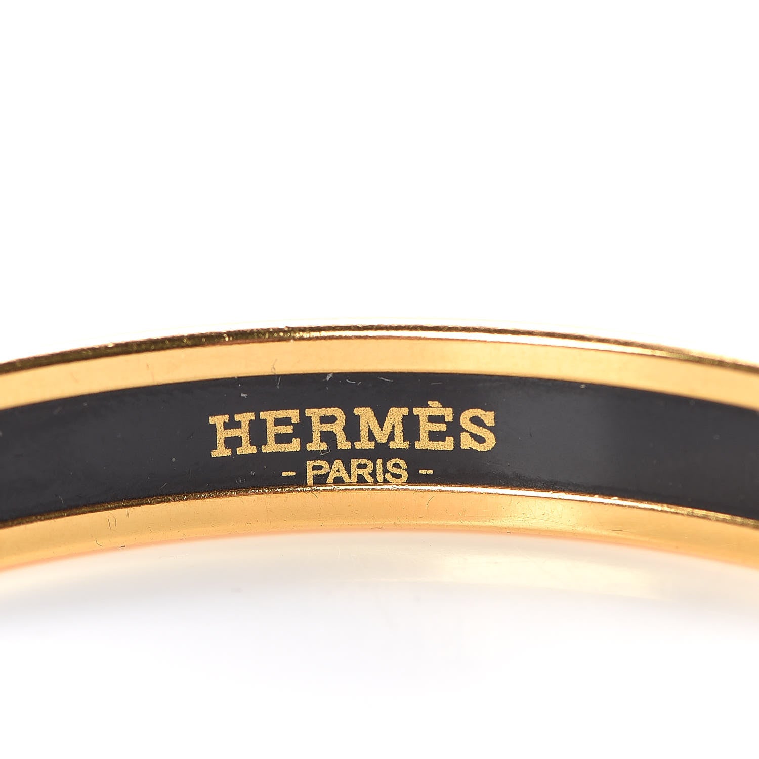Hermes Enamel Printed Narrow Caleche Bracelet 65 Yellow 4 of 6