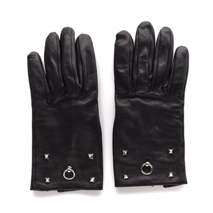 Hermes Lambskin Icone Gloves 8 Black 3 of 6