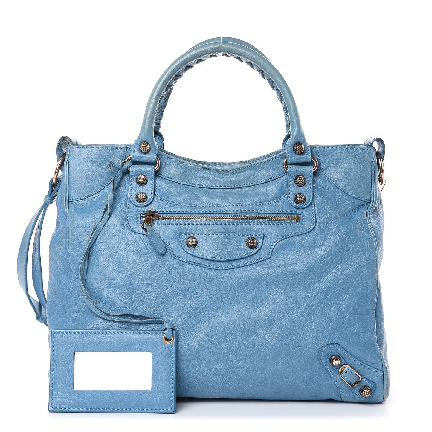 Agneau Giant 12 Rose Gold Hardware City Bleu Indigo