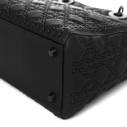 Christian Dior Matte Calfskin Cannage Studded Medium Supple Lady Dior Ultra Black 12 of 12