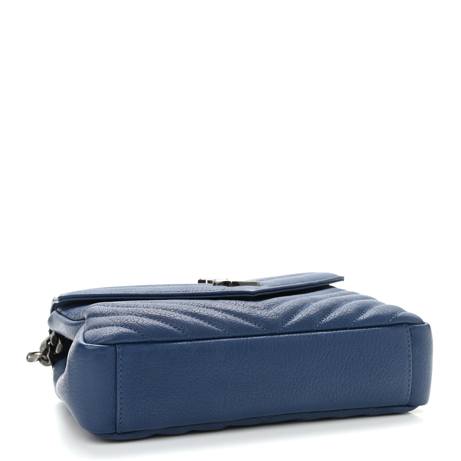 Saint Laurent Sheepskin Matelasse Monogram Medium College Bag Navy 4 of 9