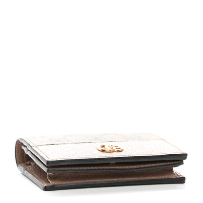 Gucci Dollar Calfskin GG Supreme Monogram GG Marmont Card Case Porcelain Rose Beige Ebony 4 of 7