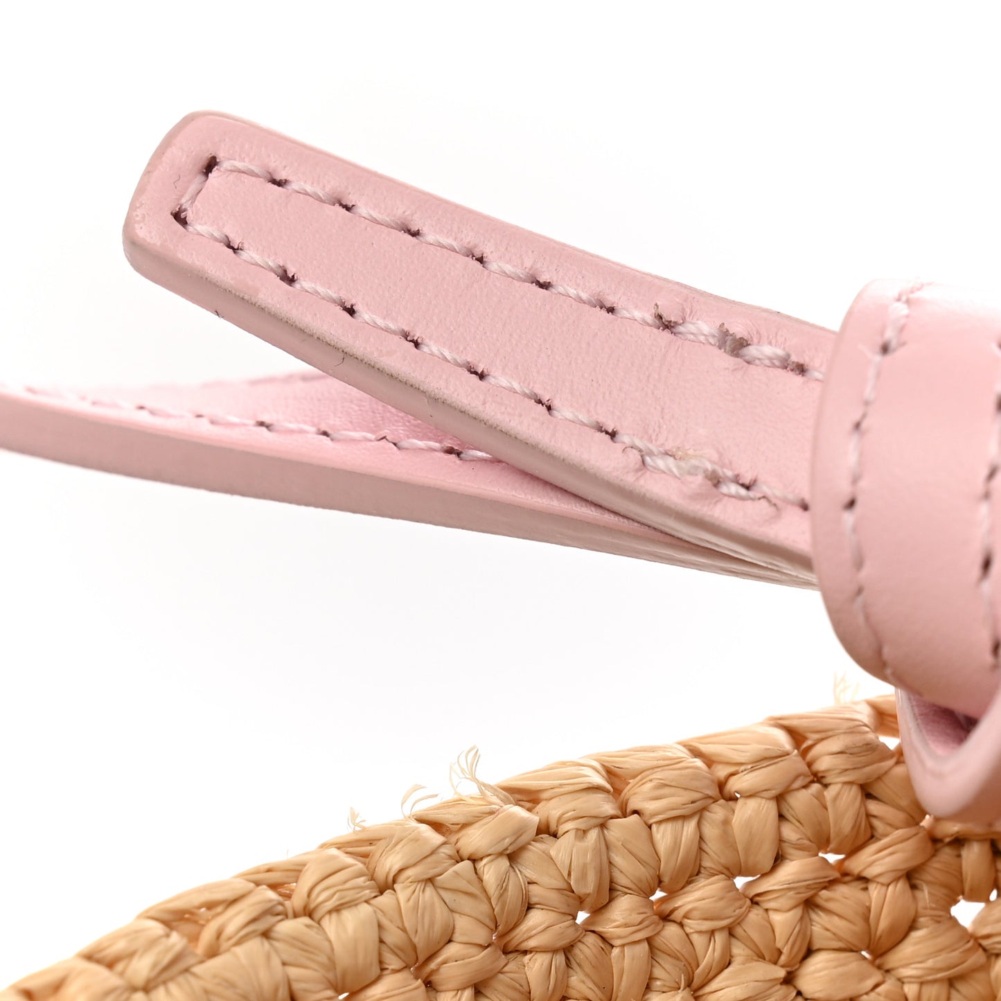 Raffia Calfskin Triomphe Teen Panier Pink