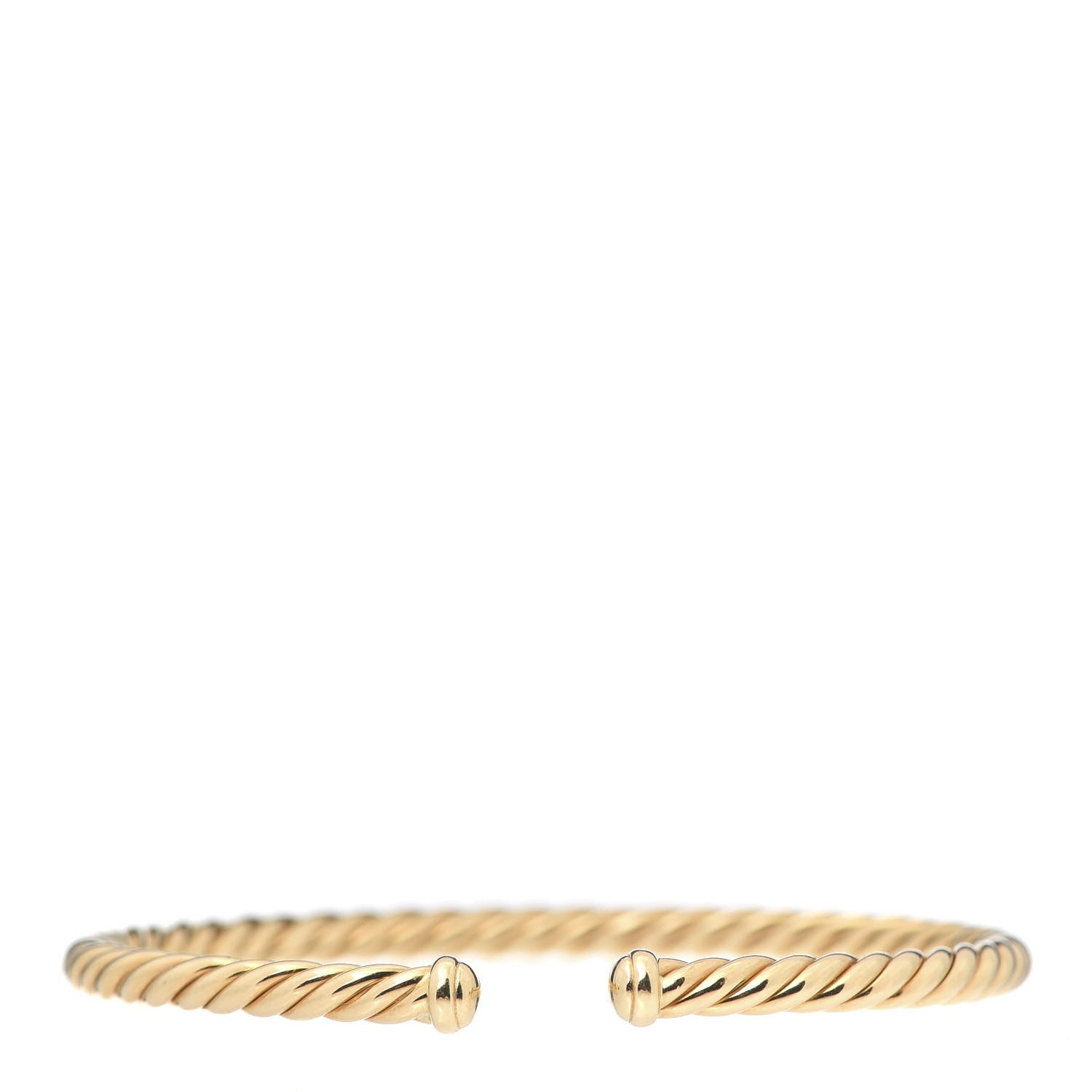 David Yurman 18K Yellow Gold 4mm Cablespira Bracelet 1 of 5
