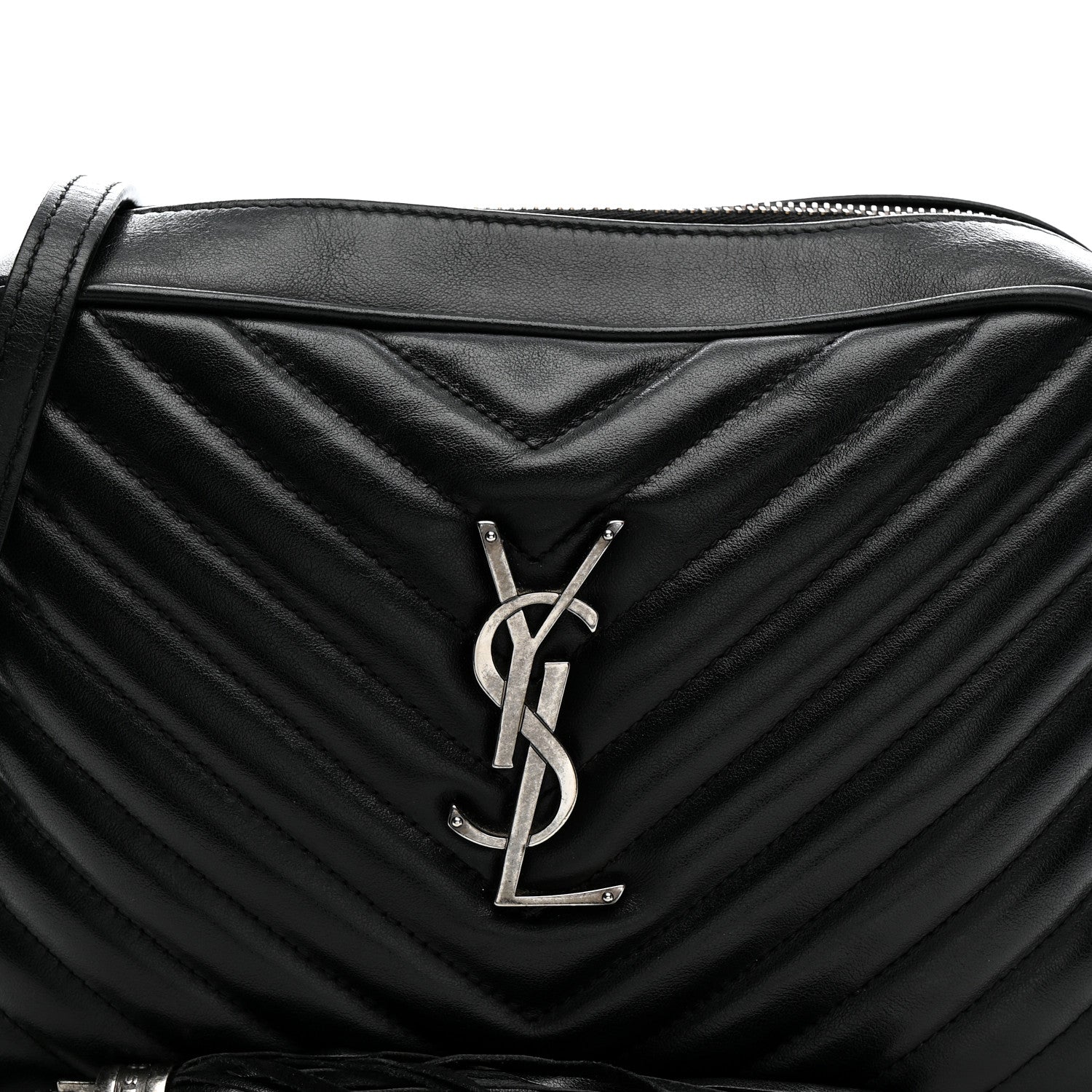 Saint Laurent Calfskin Matelasse Monogram Lou Camera Bag Black 8 of 21